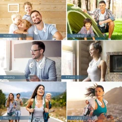 Tragbarer Halsventilator Klimaanlage, 360° Bladeless Kühlventilator Tragbar Nacken Klimaanlage Mit Kühlung Chip & LCD-Schirm, Wiederaufladbarer USB-Sportventilator Für Büro Turnhalle Strand -Unold Store 08abe3ac1e9311d0edc6c310ce6f81a7
