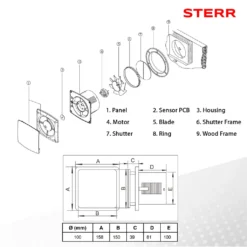 STERR - Ruhiger Badezimmerlüfter - LFS100-Q -Unold Store 09b9716eea47f3bb0ddeff2dc3ab0e58