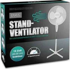 2 Stück Standventilator Ventilator Weiß Höhenverstellbar Oszillierend Doppelpack Kühler Raum-Lüfter Luft-Erfrischer Lüftung Luft-Entfeuchter -Unold Store 0a592115b8bf843a5322ccc67fb4ff28