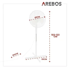 AREBOS Standventilator Turmventilator 45W, 80° Oszillation, 3 Geschwindigkeitsstufen, Leiser Betrieb, Weiß, Höhenverstellbar Bis 122 Cm, Bis 30° Neigbar 19 AREBOS Standventilator Turmventilator 45W, 80° Oszillation, 3 Geschwindigkeitsstufen, Leiser Betrieb, Weiß, Höhenverstellbar Bis 122 Cm, Bis 30° Neigbar -Unold Store 0ab6e1e49b833e36a2ba5769623ae008