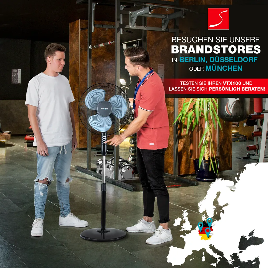 RelaxxNow Super Leiser Standventilator Mit 45W Motoren Leistung, Oszillierender Ventilator Mit 3 Geschwindigkeitsstufen Und Höhenverstellbarkeit Bis 131cm, 41 DB Schlafmodus & 41cm Durchmesser, VTX100 6 RelaxxNow Super Leiser Standventilator Mit 45W Motoren Leistung, Oszillierender Ventilator Mit 3 Geschwindigkeitsstufen Und Höhenverstellbarkeit Bis 131cm, 41 DB Schlafmodus & 41cm Durchmesser, VTX100 – Bild 6