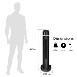 Aigostar Turmventilator, Leise Mit Fernbedienung, 35W, 60° Oszillierend, 3 Geschwindigkeitsstufen, 7 Stunden Timer, Säulenventilator Mit Speicher Funktion, 103cm Standventilator Tower Fan, Schwarz 13 Aigostar Turmventilator, Leise Mit Fernbedienung, 35W, 60° Oszillierend, 3 Geschwindigkeitsstufen, 7 Stunden Timer, Säulenventilator Mit Speicher Funktion, 103cm Standventilator Tower Fan, Schwarz -Unold Store 0d0c095b0d86ce6b67c069d762344c24