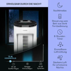 Klarstein Mobiles Klimagerät Ohne Abluftschlauch - Luftkühler Mit Wasser Ventilator Luftbefeuchter Luftreiniger Funktion - 7L Wassertank - Air Cooler Klimaanlage Mobil Mit Fernbedienung - Weiß -Unold Store 0eeeb592d42eadcb32db599b592f86ca