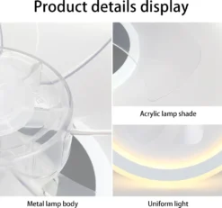 Deckenventilator Mit Beleuchtung Und Fernbedienung 54W LED Leise Deckenleuchte Ventilator Mit Dimmbar Timer Einstellbare Windgeschwindigkeit Für Wohnzimmer Esszimmer Schlafzimmer 47CM -Unold Store 15787c0a4500a2057fe621227a1b1366