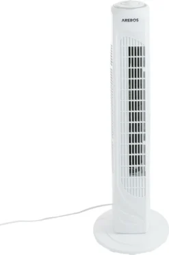 AREBOS Turmventilator, 50 Watt, 60°-Oszillation, 3 Geschwindigkeitsstufen, Ventilator Mit Tragegriff, Weiß, Leise -Unold Store 15b176402d58252c5341cb8d71098be3