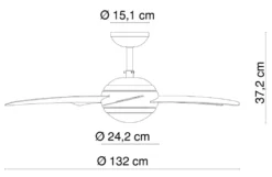 Globo Lighting VENTILATOR Metall Nickel Matt, MDF Wenge, Glas Opal, Fernbedienung, Batterie Inkludiert 2x AAA,, Max. Motorleistung 55W, Optimale Raumnutzung 30m², Abkühlung, Aufheizen, Geschwindigkeitsstufen 80/95/170 RPM, ø: 1320mm, H: 372mm, Exkl. 1x E14 60W 230V -Unold Store 18c63aa70d7907bf1f4bbbc749cd31d5