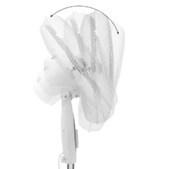 ECD Germany Standventilator 45W, Ø 40cm, Weiß/Grau - Leise, 3 Geschwindigkeitsstufen - Standfuß Höhenverstellbar 102-120 Cm - 90° Oszillazion 30° Neigbar - Ventilator Standlüfter Luftkühler Bödenventilator -Unold Store 20fbb0dd59abe0a596981d80b1727677