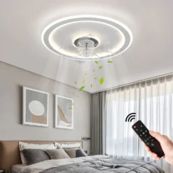 Deckenventilator Mit Beleuchtung Und Fernbedienung 54W LED Leise Deckenleuchte Ventilator Mit Dimmbar Timer Einstellbare Windgeschwindigkeit Für Wohnzimmer Esszimmer Schlafzimmer 47CM -Unold Store 261ab1eb766da22c5aec95181b9a1b31