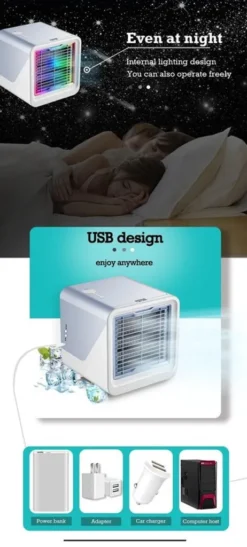 Cool Air Mobiles Klimagerät Verdunstungskühler LED Mini Air Cooler Klimaanlage Klimagerät Luftkühler Befeuchter Ventilator -Unold Store 2e8633605a13c20de45d445736ba618d