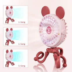 CMYBABEE Tragbare Fan Octopus Ventilator Mit Teleskop Stativ 3-Speed Einstellung Mit Nachtlicht Usb-Lade Geeignet Für Kinderwagen/Camping/Auto Sitz [2022 Neu] -Unold Store 2f761f00fda63183a3f3e828784673a6