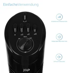 JAP Quebec Oszillierender Leise Turmventilator - 3 Geschwindigkeitsstufen - Drehend - Säulenventilator Mit Timer - Weiß 11 JAP Quebec Oszillierender Leise Turmventilator - 3 Geschwindigkeitsstufen - Drehend - Säulenventilator Mit Timer - Weiß -Unold Store 2f91f391ff4f40ffa61424f250d4e627