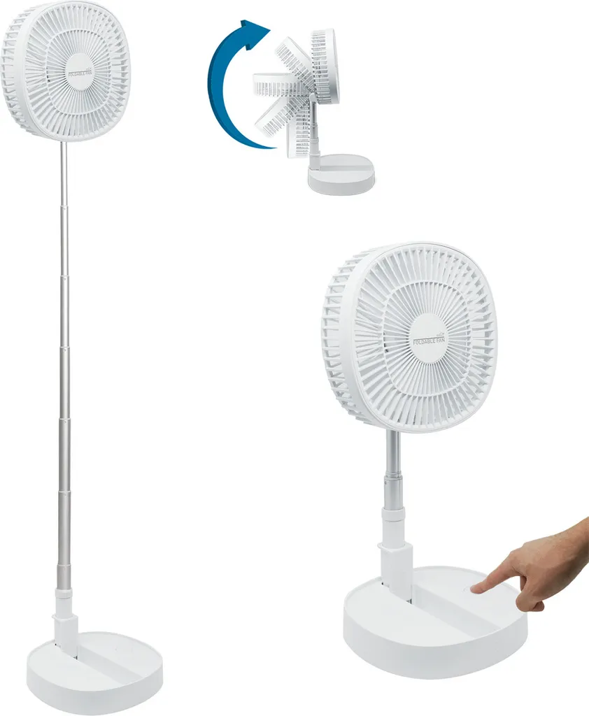 Starlyf® Foldable Fan – Wiederaufladbarer, Kabelloser Und Zusammenklappbarer Ventilator, Akkubetrieb Mit 3 Geschwindigkeiten, 2in1 - Tischventilator Und Standventilator – Aus Der TV Werbung 1 Starlyf® Foldable Fan – Wiederaufladbarer, Kabelloser Und Zusammenklappbarer Ventilator, Akkubetrieb Mit 3 Geschwindigkeiten, 2in1 - Tischventilator Und Standventilator – Aus Der TV Werbung