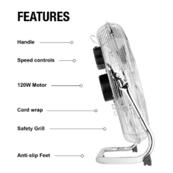 Pro Breeze 50 Cm Bodenventilator Aus Chrom, Ventilator Mit 3 Geschwindigkeitsstufen Und Verstellbaren Ventilatorkopf - Windmaschine Für Fitnessstudio Oder Werkstatt -Unold Store 31060f4d3922d58254696fa94fd6b447