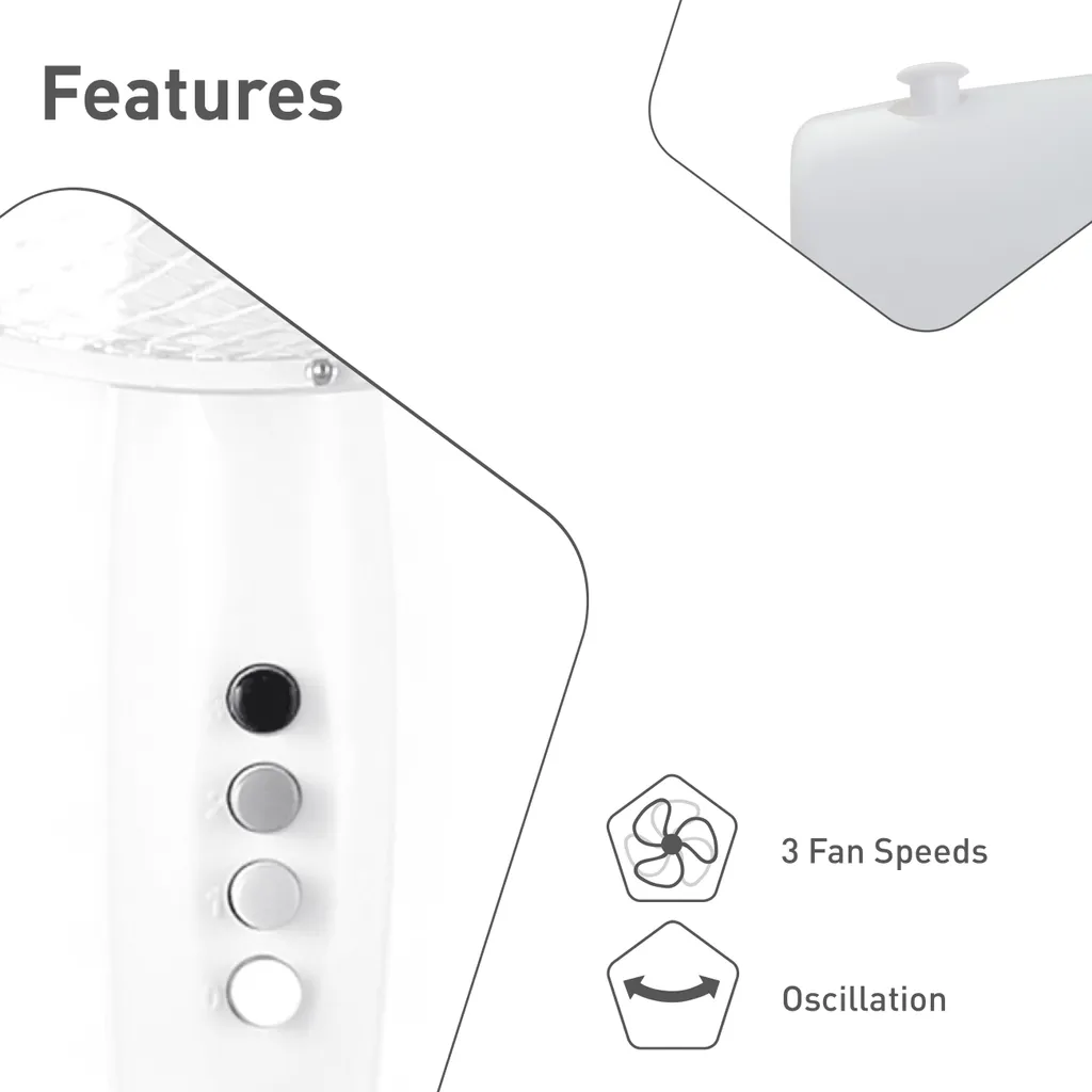 SUNTEC Ventilator Leise | Stand Standventilator CoolBreeze 4000 | Leise 40 Cm Durchmesser, 50 Watt | Fan Windmaschine Weiss | Für Bett, Schlafzimmer, Büro, Wohnung, Terrasse 4 SUNTEC Ventilator Leise | Stand Standventilator CoolBreeze 4000 | Leise 40 Cm Durchmesser, 50 Watt | Fan Windmaschine Weiss | Für Bett, Schlafzimmer, Büro, Wohnung, Terrasse – Bild 4