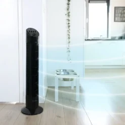 JAP Quebec Oszillierender Leise Turmventilator - 3 Geschwindigkeitsstufen - Drehend - Säulenventilator Mit Timer - Weiß 15 JAP Quebec Oszillierender Leise Turmventilator - 3 Geschwindigkeitsstufen - Drehend - Säulenventilator Mit Timer - Weiß -Unold Store 3e69166aa30f42f6a9c4b48c38f90784