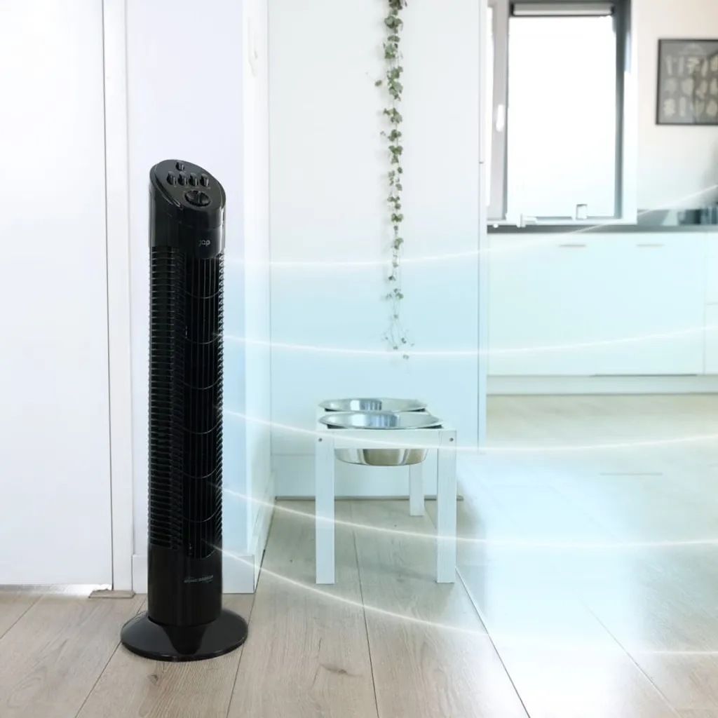 JAP Quebec Oszillierender Leise Turmventilator - 3 Geschwindigkeitsstufen - Drehend - Säulenventilator Mit Timer - Weiß 7 JAP Quebec Oszillierender Leise Turmventilator - 3 Geschwindigkeitsstufen - Drehend - Säulenventilator Mit Timer - Weiß – Bild 7