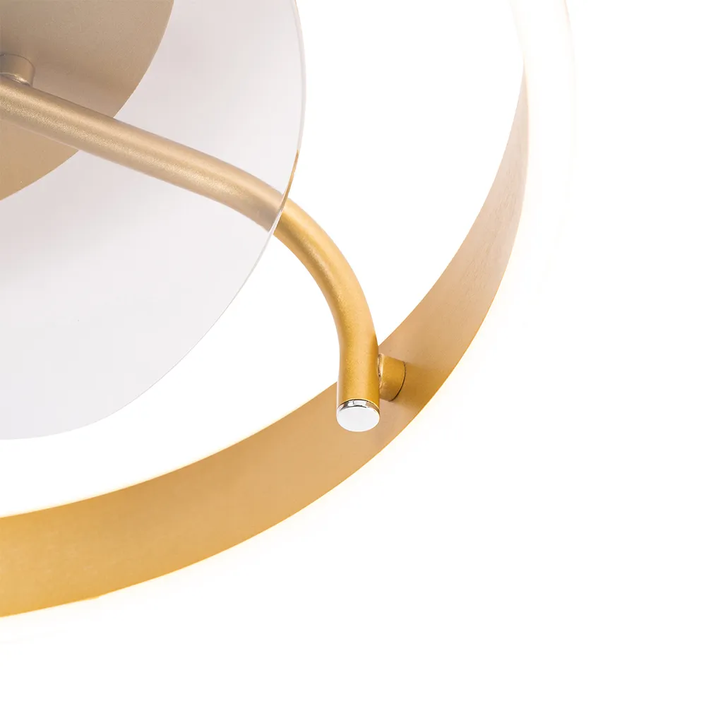 QAZQA - Modern Deckenventilator Mit Beleuchtung Messing Inkl. LED Mit Fernbedienung - Maddy Dimmer I Dimmbar I Wohnzimmer I Schlafzimmer - Stahl Rund - I (nicht Austauschbare) LED 4 QAZQA - Modern Deckenventilator Mit Beleuchtung Messing Inkl. LED Mit Fernbedienung - Maddy Dimmer I Dimmbar I Wohnzimmer I Schlafzimmer - Stahl Rund - I (nicht Austauschbare) LED – Bild 4