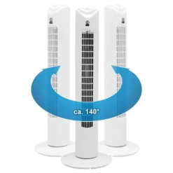 ECD Germany Türmventilator Mit 3 Geschwindigkeitsstufen - 45W - 81cm - 140° Oszillierend - Schwenkfunktion - Leise - Weiß - Timer 60 Min - Standventilator Säulenventilator Säulen Ventilator Türmlüfter -Unold Store 477dd8799db44e484d2f5a542b23a75a