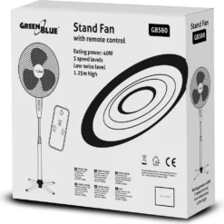 Standventilator Mit Fernbedienung 40 Watt 3 Geschwindigkeitsstufen 40cm Niedriger Oszillation Bodenventilator Windmaschine 7,5h Timer Schwarz -Unold Store 4a7afab853940672225929ce4647ffa5