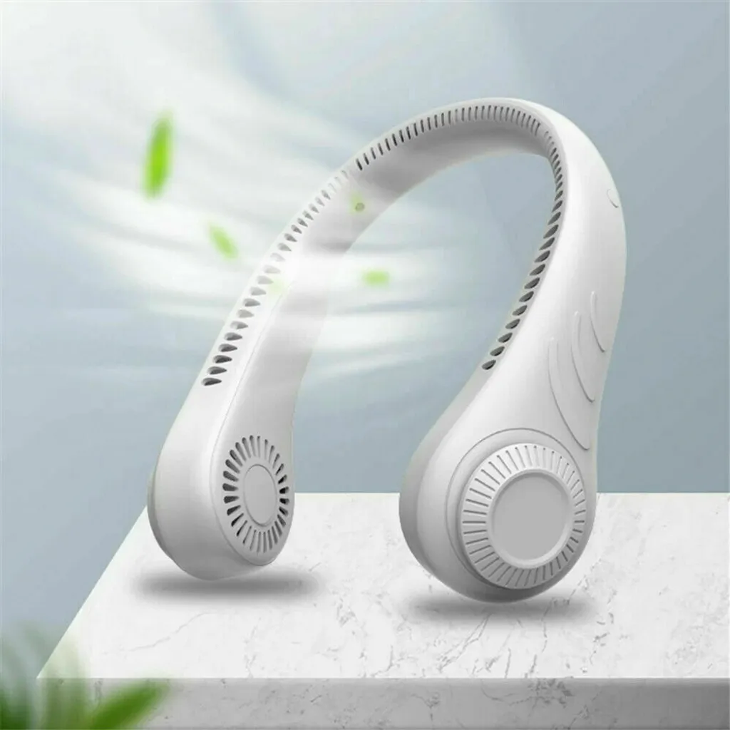 Tragbarer Mini Fan Nackenbügel Klingenloser Hängender Halsventilator Lazy Neck Hanging Cooler USB Wiederaufladbar USB, Weiß 7 Tragbarer Mini Fan Nackenbügel Klingenloser Hängender Halsventilator Lazy Neck Hanging Cooler USB Wiederaufladbar USB, Weiß – Bild 7