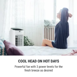 OneConcept Coolster 4-in-1 Klimagerät - Luftkühler, Ventilator, Ionisator Und Luftbefeuchter , 320 M³/h Luftstrom , Zuschaltbarer Oszillation , Abschalt-Timer Bis 9 H , Touch-Bedienung , Weiß -Unold Store 4dc62f29797198726a0fcf53130a6e86