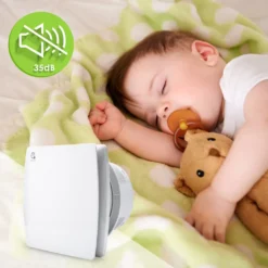 EINFEBEN Badlüfter 150mm Mit Feuchtigkeitssensor Und Einstellbarer Nachlaufzeit, Wandlüfter Mit Rückflussleitblech Und Timing-Funktion, Ventilator Lüfter Für Bad WC Küche Wandventilator Badezimmer -Unold Store 4f38e08e5c37edaf11b325d669de23a6