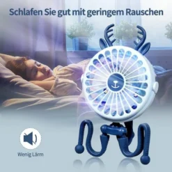 [2022 Neu] Mini USB-Ventilator, Mini Tragbarer Elektrischer Ventilator Octopus Stand Einstellbarer Handventilator Mit Usb Aufladung, Mit Nachtlicht -Unold Store 516c89fbd58b13648e51d115828dfdac