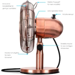 KESSER® - Tischventilator Design Retro Voll-Metallgehäuse 80° Oszillation - Leise Ventilator Mit 3 Geschwindigkeitsstufen - Zuschaltbare | Windmaschine | Neigungswinkel Ca. 40° Metall, Farbe:Kupfer 12 KESSER® - Tischventilator Design Retro Voll-Metallgehäuse 80° Oszillation - Leise Ventilator Mit 3 Geschwindigkeitsstufen - Zuschaltbare | Windmaschine | Neigungswinkel Ca. 40° Metall, Farbe:Kupfer -Unold Store 58ad5a0d3bd0dfbbb57e3d7b00c1fa1d