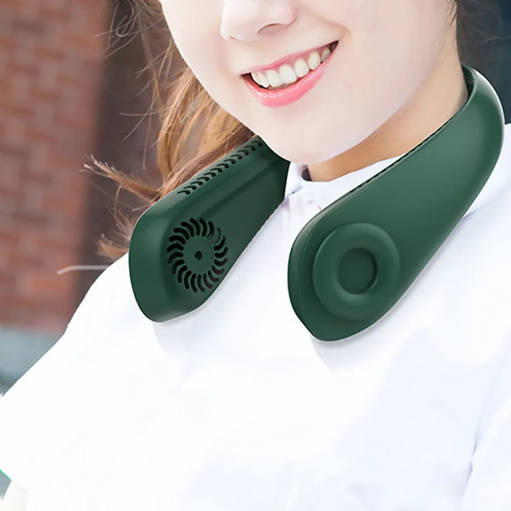 Flexibler Halsventilator, Leiser Blattloser Sportventilator, USB Drehbarer Nackenkühler Zum Aufhängen Für Outdoor Sportarten, Weiß 5 Flexibler Halsventilator, Leiser Blattloser Sportventilator, USB Drehbarer Nackenkühler Zum Aufhängen Für Outdoor Sportarten, Weiß – Bild 5