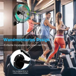 COSTWAY Φ56cm Wand-Ventilator Industriell, Oszillierend Ventilator 3 Stufen Für Lager, Treibhaus, Werkstatt, Terrasse Und Keller -Unold Store 5d55ed9910cae557f068bdf71981ffec