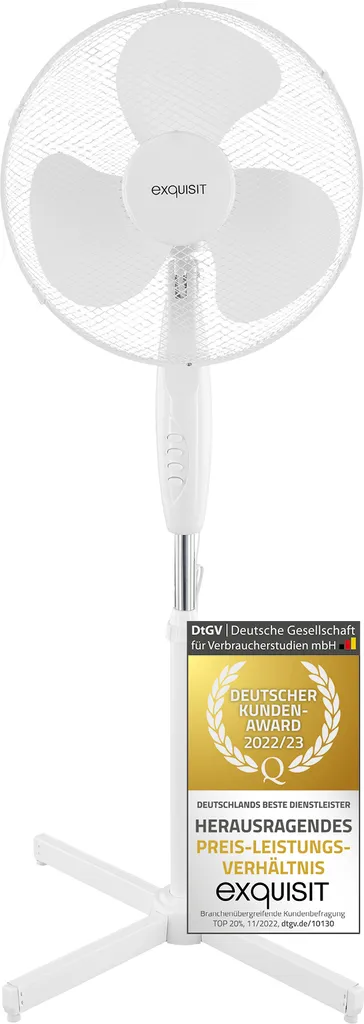 Exquisit Standventilator VS 35064 We| Pianokey | 50 Watt | Oszillation | Weiß 1 Exquisit Standventilator VS 35064 We| Pianokey | 50 Watt | Oszillation | Weiß