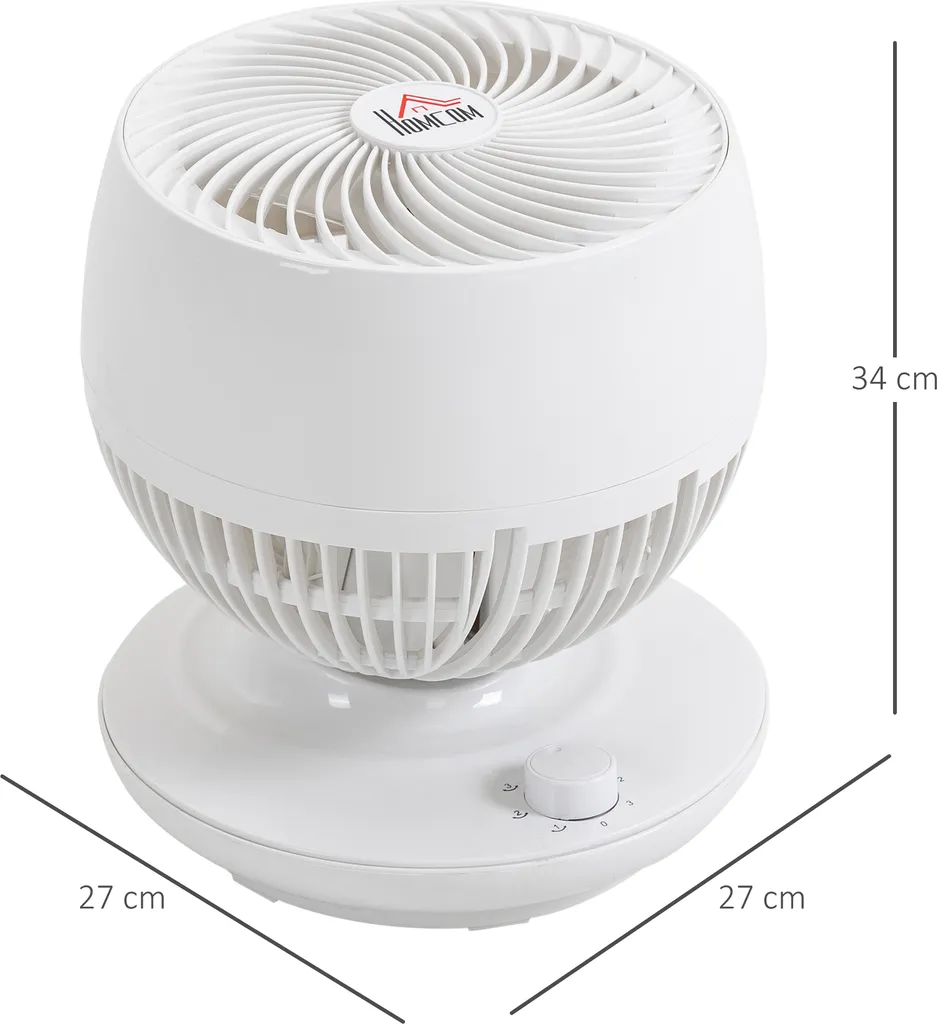 HOMCOM Tischventilator Umluftventilator 90° Kippfunktion 70° Oxidation 90° Schwenkbar Ventilator Lüfter 3 Geschwindigkeitsstufen ABS Kunststoff L Ø27 X 34H Cm 3 HOMCOM Tischventilator Umluftventilator 90° Kippfunktion 70° Oxidation 90° Schwenkbar Ventilator Lüfter 3 Geschwindigkeitsstufen ABS Kunststoff L Ø27 X 34H Cm – Bild 3