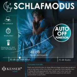 KESSER® Turmventilator Mit Fernbedienung | 120 Cm | Oszilation | 55W | LED-Display | Ventilator Mit 3 Geschwindigkeitsstufen + Timer Bis 12 Stunden + 3 Betriebsmodi + 90° Oszillierend Towerventilator, Farbe:Schwarz -Unold Store 63d43d940061b5db7b67f4a4fecc37d1