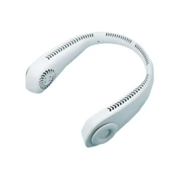 2000mAh Tragbarer Lüfter Nackenbügel Klingenloser Hängender Halsventilator Lazy Neck Hanging Cooler 3-Speeds 360 Grad Verdrehung USB Wiederaufladbar,Weiß