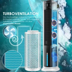 KESSER® 4in1 Mobile Klimaanlage Tower Klimagerät Ventilator/Luftkühler/Luftbefeuchter/Ionisator, Mit Fernbedienung , Timer , Wassertank, 60W, Klima , 2 Kühlakkus Turmventilator, Farbe:Weiß / Schwarz 19 KESSER® 4in1 Mobile Klimaanlage Tower Klimagerät Ventilator/Luftkühler/Luftbefeuchter/Ionisator, Mit Fernbedienung , Timer , Wassertank, 60W, Klima , 2 Kühlakkus Turmventilator, Farbe:Weiß / Schwarz -Unold Store 6a57519e767f622d480e86b4b71764aa