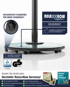 RelaxxNow Super Leiser Standventilator Mit 45W Motoren Leistung, Oszillierender Ventilator Mit 3 Geschwindigkeitsstufen Und Höhenverstellbarkeit Bis 131cm, 41 DB Schlafmodus & 41cm Durchmesser, VTX100 12 RelaxxNow Super Leiser Standventilator Mit 45W Motoren Leistung, Oszillierender Ventilator Mit 3 Geschwindigkeitsstufen Und Höhenverstellbarkeit Bis 131cm, 41 DB Schlafmodus & 41cm Durchmesser, VTX100 -Unold Store 6b446735e77cade231bd9309dbc998de