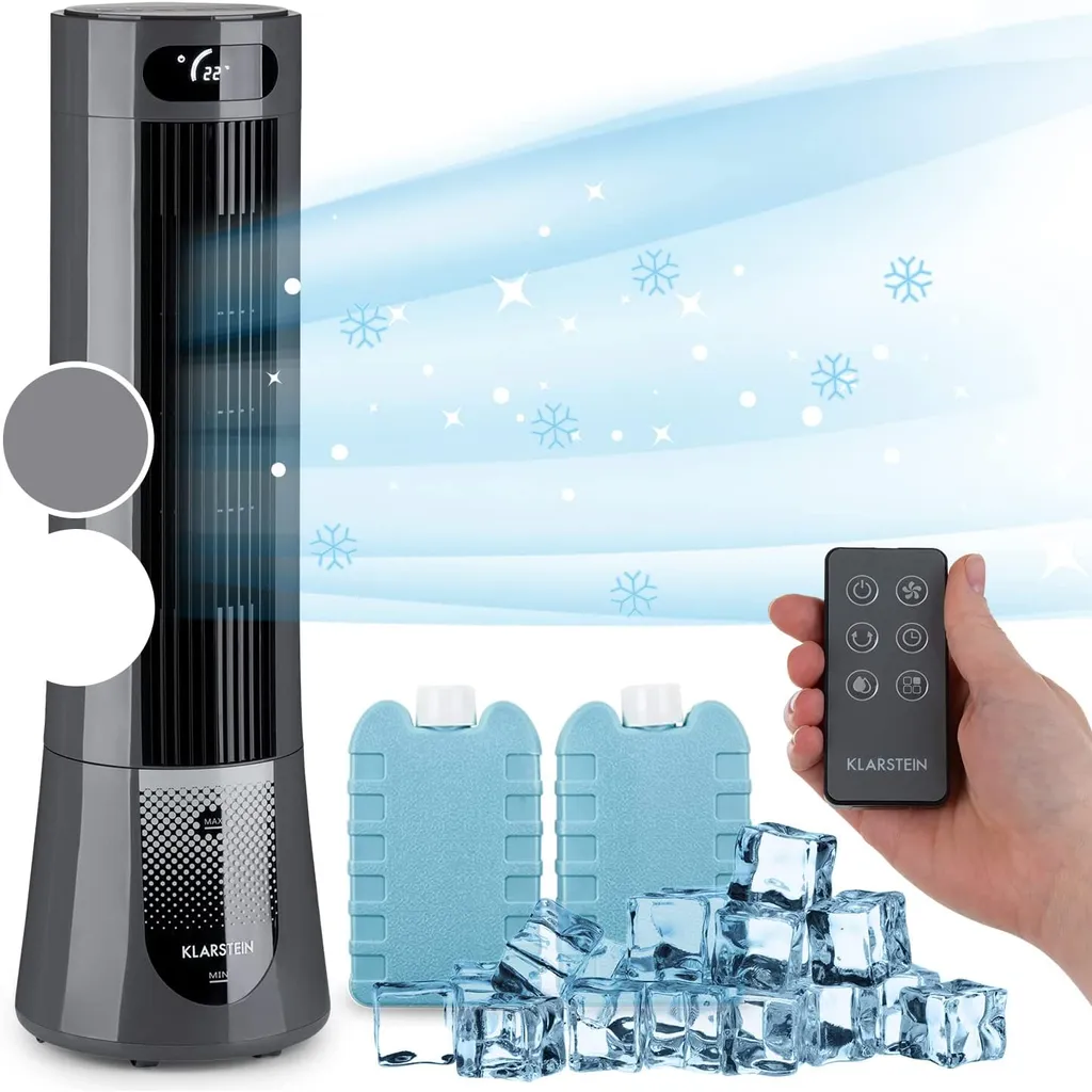 Klarstein Mobiles Klimagerät Ohne Abluftschlauch - Luftkühler Mit Wasser Ventilator Luftbefeuchter Lufreiniger Funktion - 7L Wassertank - Air Cooler Klimaanlage Mobil Mit Fernbedienung - Schwarz 1 Klarstein Mobiles Klimagerät Ohne Abluftschlauch - Luftkühler Mit Wasser Ventilator Luftbefeuchter Lufreiniger Funktion - 7L Wassertank - Air Cooler Klimaanlage Mobil Mit Fernbedienung - Schwarz