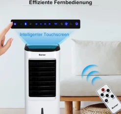 COSTWAY 4in1 Mobile Klimaanlage 65W, 3 Stufen Klimagerät 7L Tank, Inkl. 7,5H Timer, Fernbedienung & 2 Kühlakkus, Luftbefeuchter, Luftreiniger, Ventilator, Luftkühler, Aircooler -Unold Store 6e03778410e692b3524f3991532241bc
