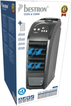 Bestron Mobiler Luftkühler Mit Fernbedienung, Dauernutzung Von Max. 20h, 70 W, Schwarz -Unold Store 73a315aeabebf31b0fb5d2e41cebd2b3