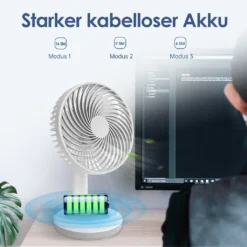 Akku Tischventilator Kompakt Mit Drei Gebläsestufen Und USB Ladeanschluss -Unold Store 74b2866294089057b3fe63539644d784