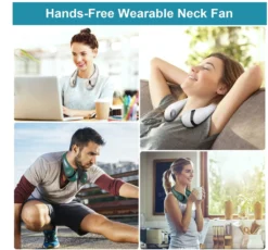2000mAh Tragbarer Lüfter Nackenbügel Klingenloser Hängender Halsventilator Lazy Neck Hanging Cooler 3-Speeds 360 Grad Verdrehung USB Wiederaufladbar,Weiß -Unold Store 75a9f725bcb25994c1c4b6a1603ebaf7