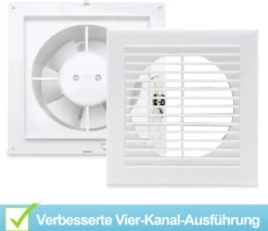 EINFEBEN Badlüfter Einbauventilatoren Küche Wandlüfter Abluftventilatoren Absaugventilatoren Mit Rückflussleitblech 100mm -Unold Store 75de9f610d5d661ea04f246c530453f6
