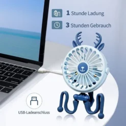 [2022 Neu] Mini USB-Ventilator, Mini Tragbarer Elektrischer Ventilator Octopus Stand Einstellbarer Handventilator Mit Usb Aufladung, Mit Nachtlicht -Unold Store 773cc5979131788a824153b7137e701d