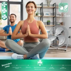 KESSER® Windmaschine Retro Stil | Ventilator In Chrom | Standventilator | Tischventilator Bodenventilator | 3-Stufen | Robuster Stand | Stufenlos Neigbarer Ventilatorkopf | Chrom Silber, Größe:Ø 30cm -Unold Store 77d55169d24f5f9a3689292ae7e5f93c