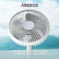 AREBOS USB-Tischventilator Mit Timer, Wiederaufladbarer 2500 MAh – Akku, 45° Neigbar, Ventilator Mit 3 Geschwindigkeitsstufen, Inkl. USB-Kabel 16 AREBOS USB-Tischventilator Mit Timer, Wiederaufladbarer 2500 MAh – Akku, 45° Neigbar, Ventilator Mit 3 Geschwindigkeitsstufen, Inkl. USB-Kabel -Unold Store 790055a89c3b1250772893785b2cb964