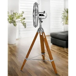 Unold KOLONIAL Design-Standventilator Aus Kiefernholz (Chrom- & Holzoptik, 50 Watt, Dreifuß, 3 Stufen, Oszillation) -Unold Store 7bbe21d1099cfd421b39b7b4538476e6