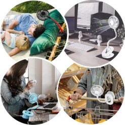 Klippbarer Ventilator Akku Leise USB Klemmbarer Tischventilator Schwenkbar 360° 3 Geschwindigkeiten Wiederaufladbar Schreibtisch Mini Auto Clip-Ventilator Fan -Unold Store 7d1279d871ff20b45a3e6171f8ff69b5