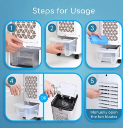 Aigostar 3,5L Mobiler Luftkühler 4-in-1 Mit 3 Stufen, LED Anzeige, Klima Ventilator Mit Fernbedienung, Mobiles Klimagerät Ohne Abluftschlauch Inkl. Timer & Oszillation Aircooler (Weiß/Schwarz) -Unold Store 7f5a07dfc903b835013a1fbab266a2ab