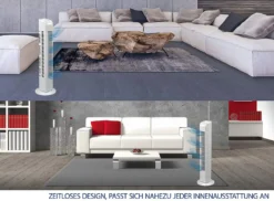 JUNG TVE21 Ventilator 76cm Weiss - Leise Turm-lüfter Lautstärke Max 48dbA, Turmventilator ENERGIESPAREND 0,05 KW/h,3 Stufen,75° Oszillierend Drehend [Energieklasse A+] -Unold Store 8052641095172564773ca1dc0f6899df