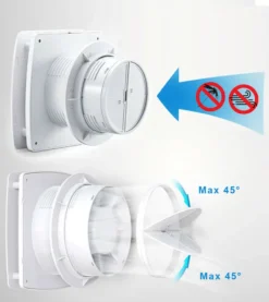 Badlüfter Nachlauffunktion Timer Ø 100mm Ventilator Mit Rückflussleitblech Wandlüfter Luftzufuhr 95r [m³/h] Weiß -Unold Store 80799628f8e76e4aecfbc3cc47fba1fb